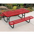 Ultra Site 4' Red Heavy-Duty Rectangular Diamond Table 48'' x 64 13/16'' x 30 5/16'' 38A158V4RD